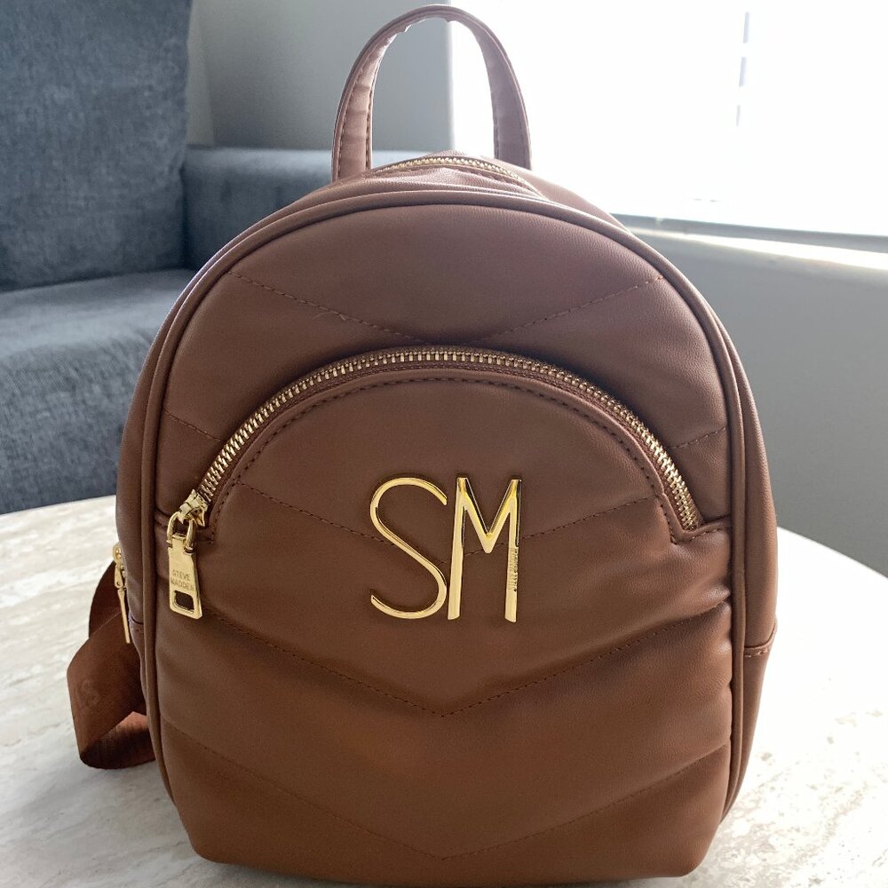 Steve Madden Backpack/Cross body/Side Bag Medium Brown Lots Compartments Women's